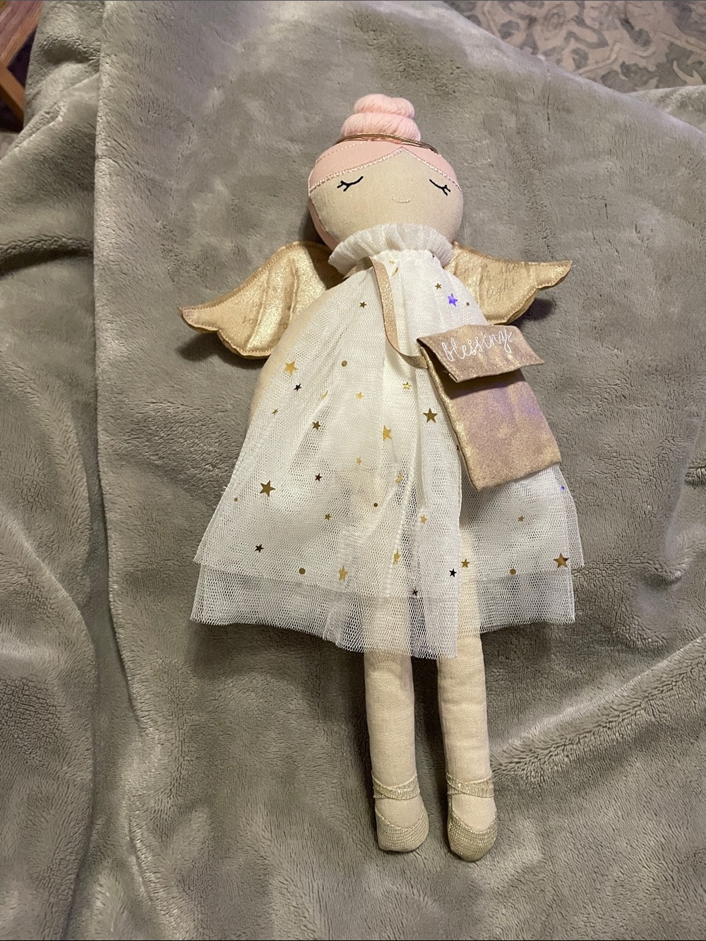 Mud Pie Pink and Gold Star Angel Doll